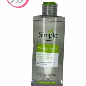 میسلار واتر سیمپل (Simple) با ویتامین B5، B3 و C – پاک کننده آرایش 200 میل